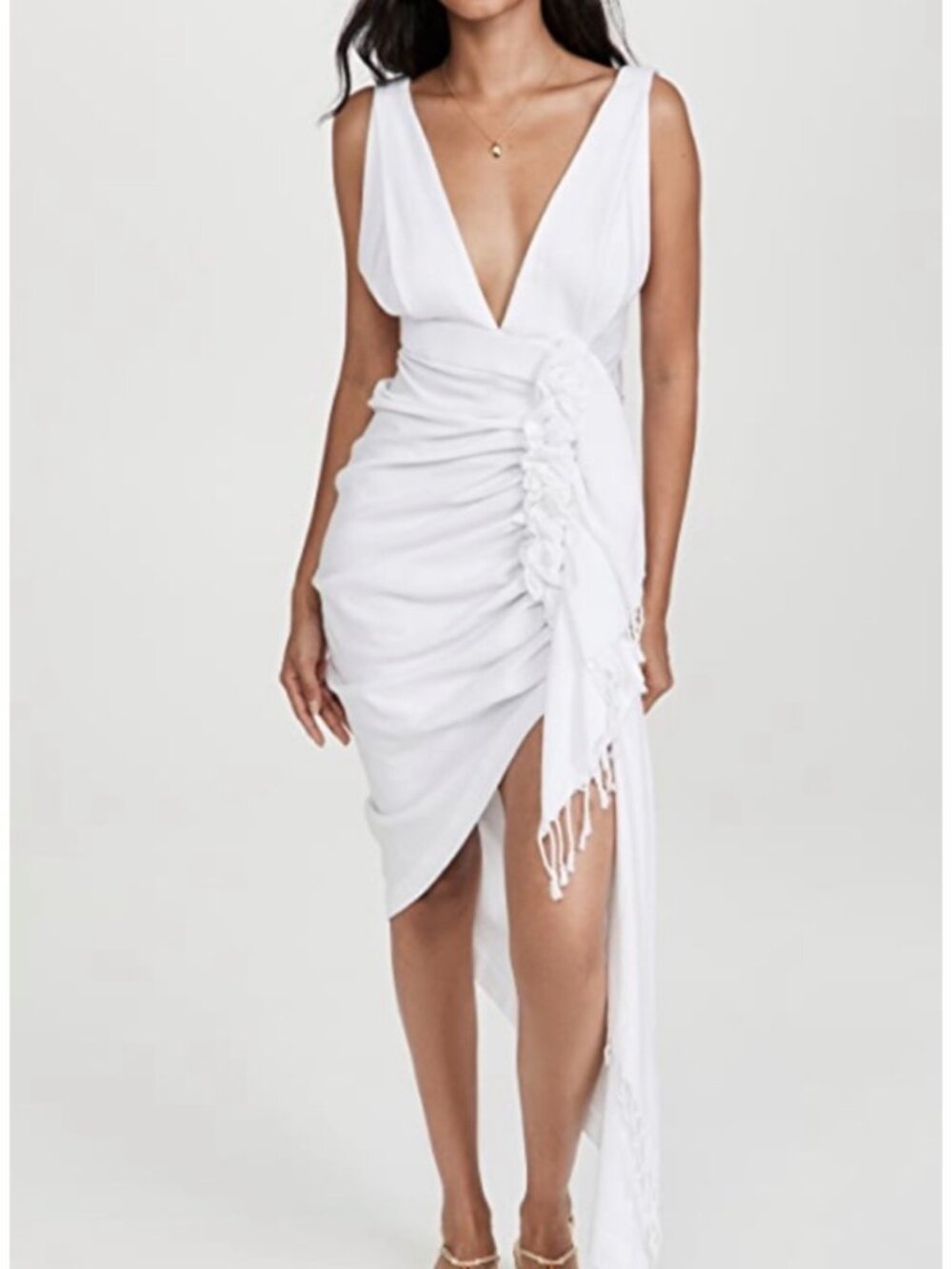 Just Bee Queen Tulum Asymmetric Gathered Dress